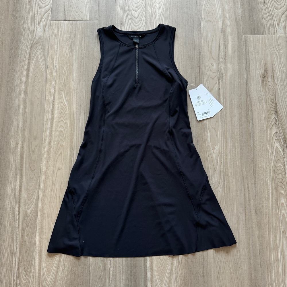 Athleta Ace Tennis XL Dress 1/4 Zip Sleeveless A-line Black Size S